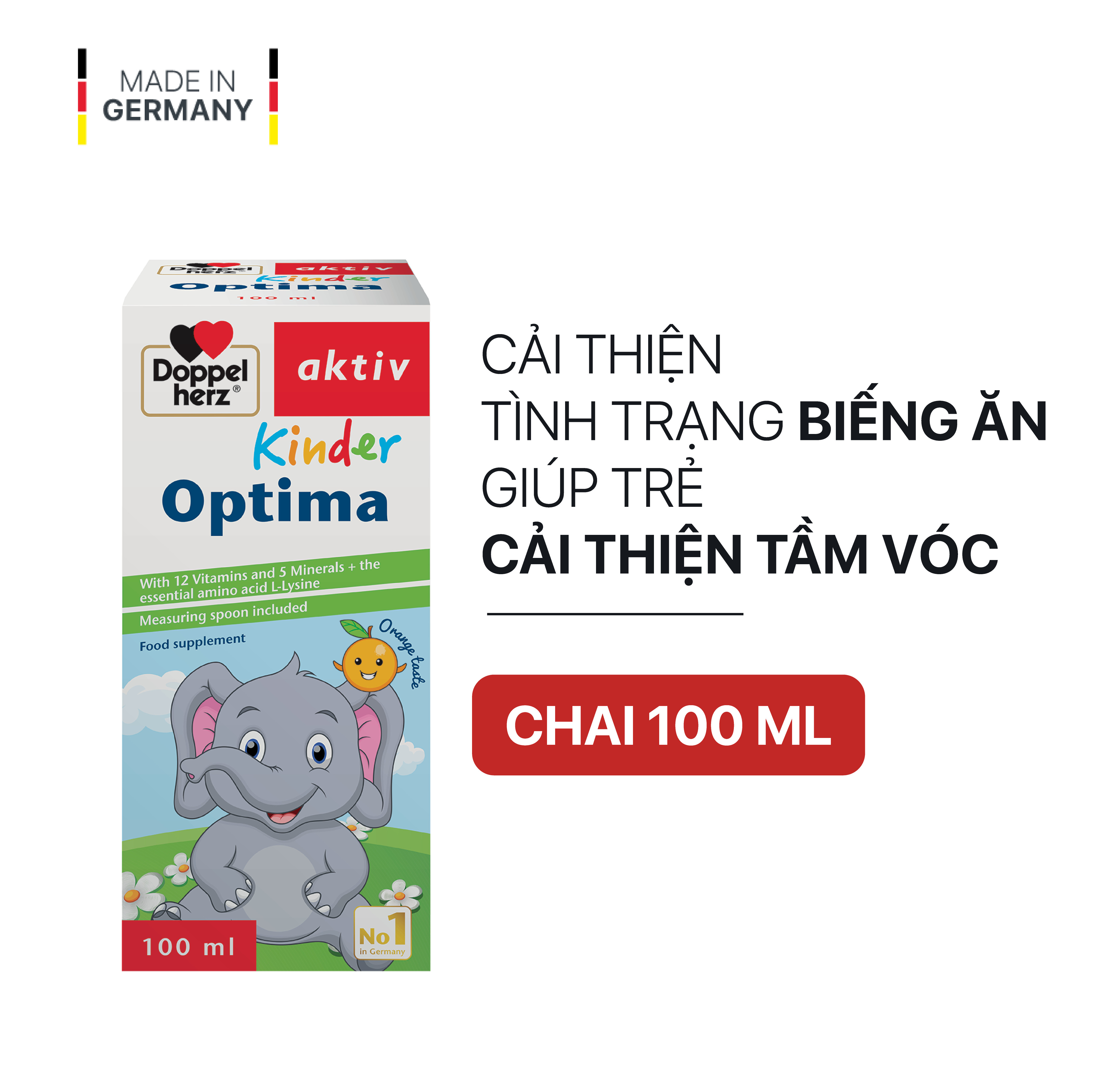 Bộ đôi giúp trẻ ăn ngon, khỏe mạnh và phòng ốm vặt Doppelherz Aktiv Kinder Optima và Kinder Immune Syrup