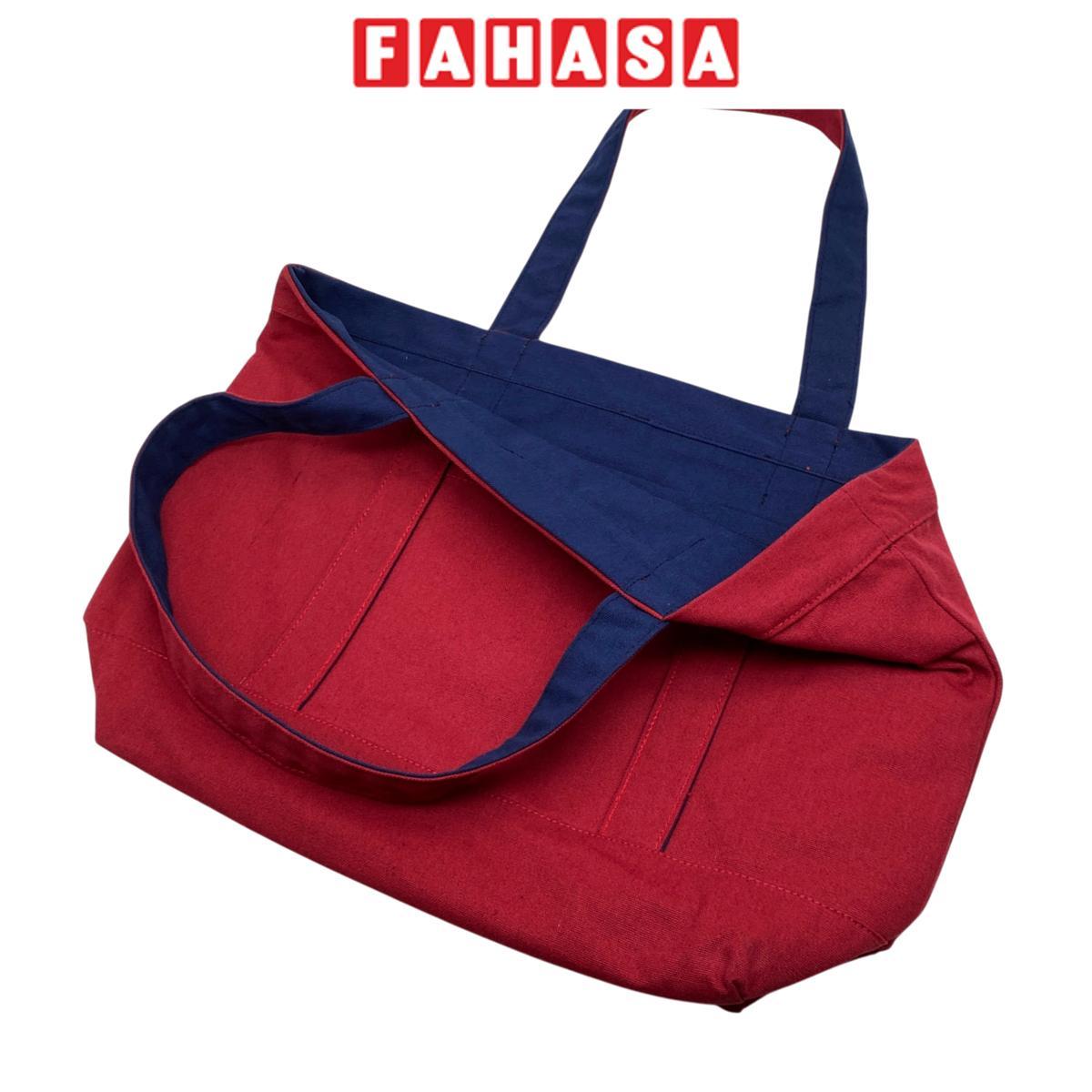 Túi Vải Tote 2 In 1 Phối 2 Màu - Saigon ZeroWaste - Màu Đỏ + Xanh Dương