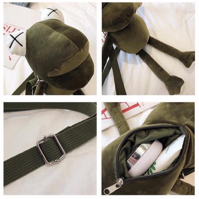 Túi đeo chéo ếch kermit gấu bông xinh xắn ulzzang cực kì hot