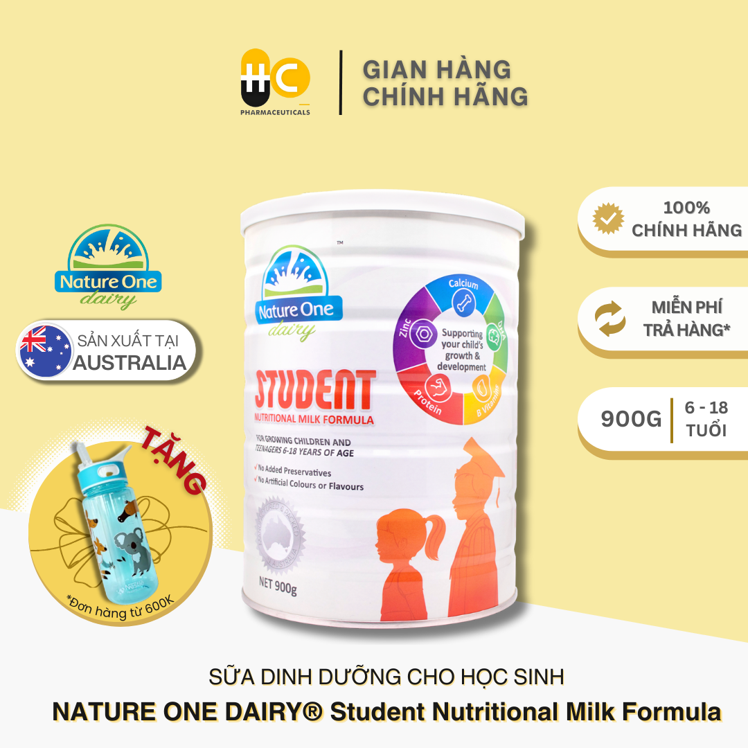 Sữa Dinh Dưỡng Úc Nature One Dairy Tăng Cường Trí Nhớ Và Khả Năng Tập Trung Cho Lứa Tuổi Học Sinh Hộp 900G - Date 03/2024