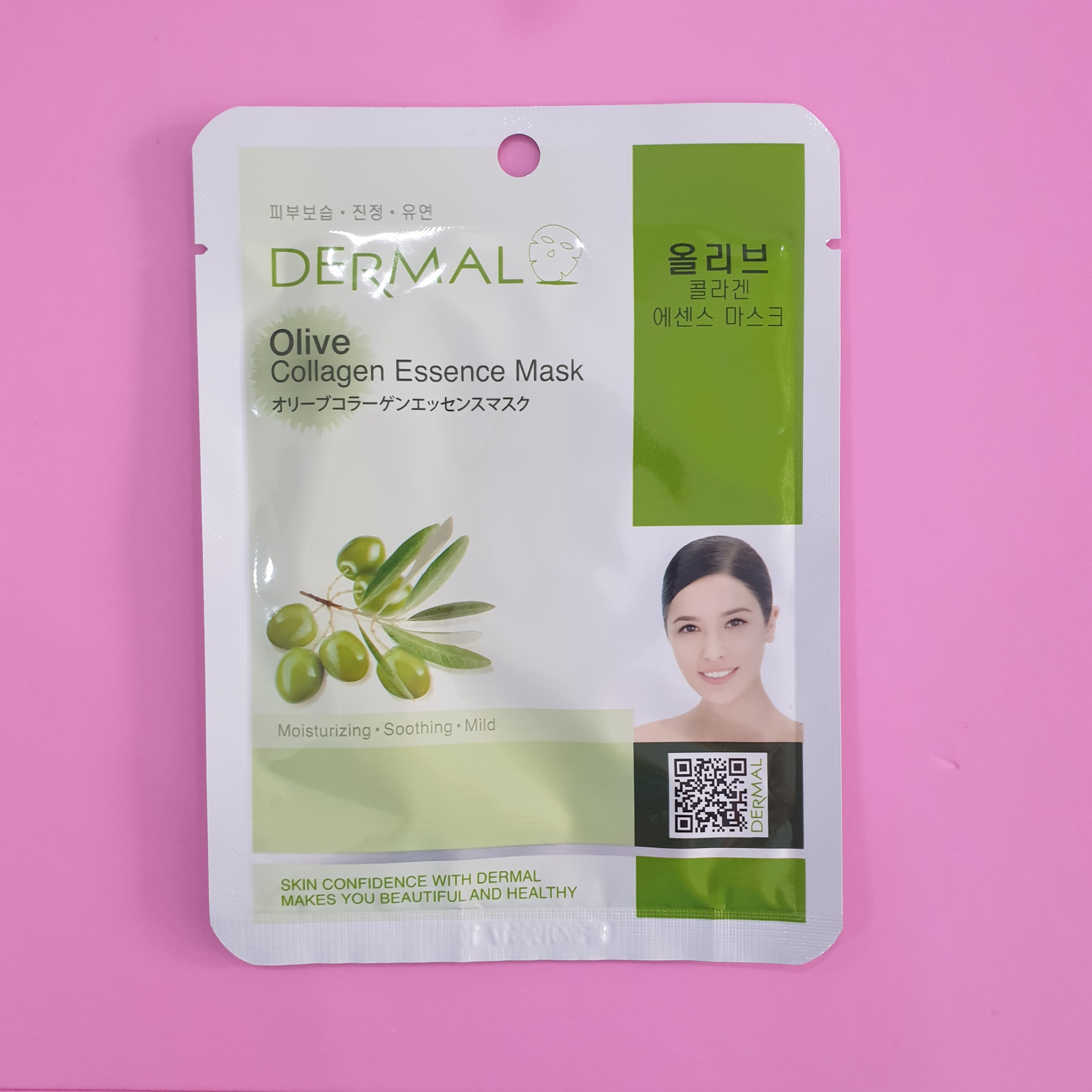 Mặt nạ Dermal dưỡng da tinh chất Olive Collagen 23g - cấp ẩm cho da khô, tăng đàn hồi cho da