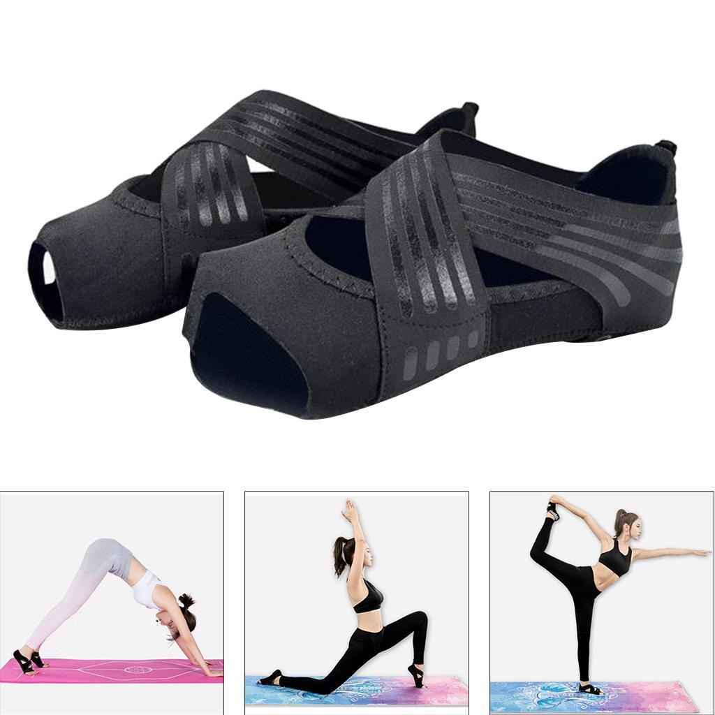 3-4pack Non Skid Women Barre Yoga Shoes Pilates Grip Socks Flexible Machine Wash