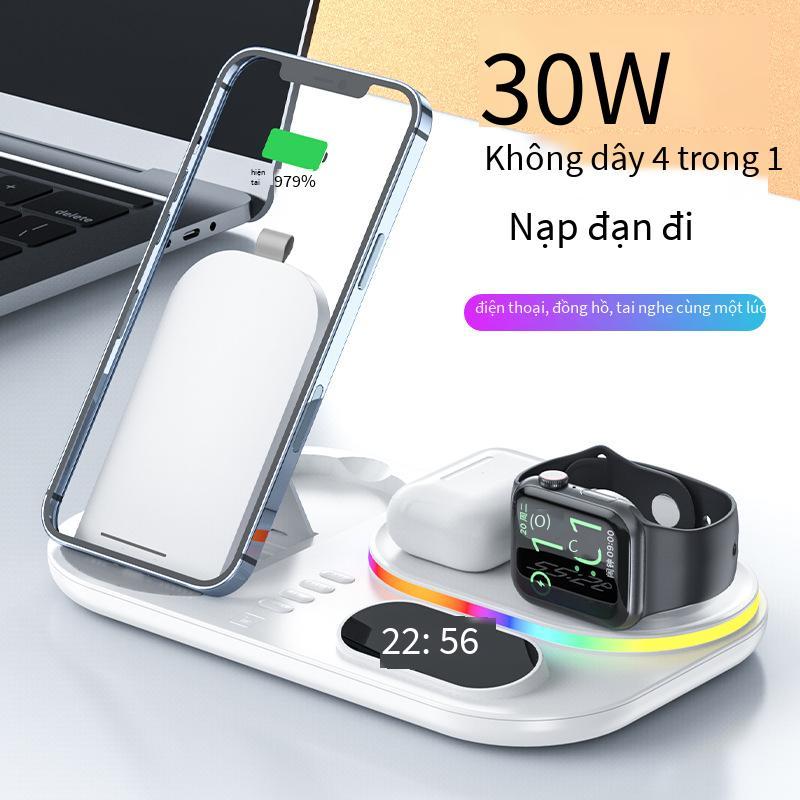 Bộ sạc nhanh không dây từ tính 3 trong 1 kiểu dáng mới nhất phù hợp với đồng hồ điện thoại di động Apple 12/13 Nguồn tai nghe Bluetooth