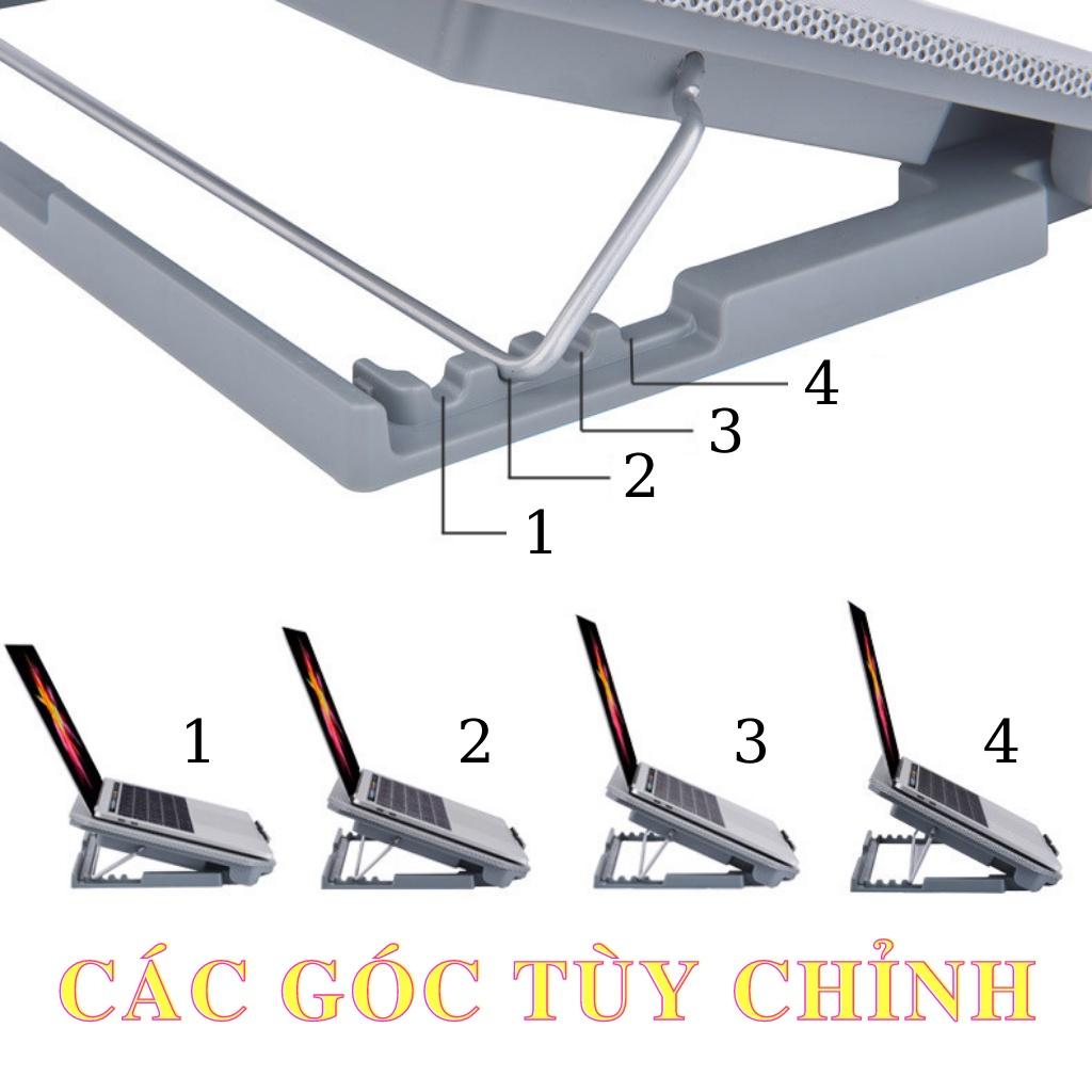 Đế tản nhiệt laptop N99, mát nhanh, laptop 12 đến 17 inch, có đèn led, đế điều chỉnh được (PD102132)