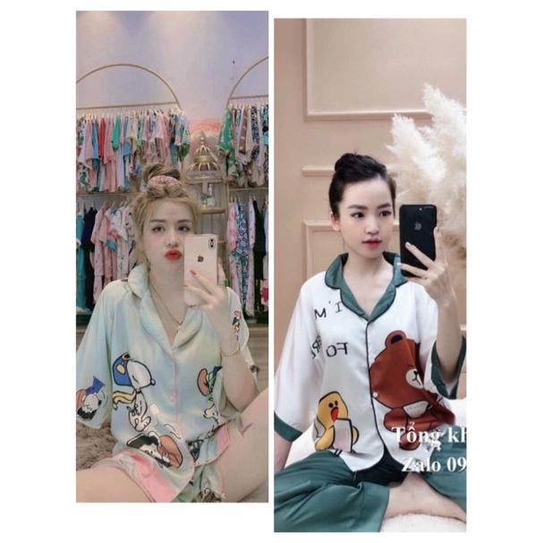 Bộ Đồ Pijama Hình cute lụa Latin mềm mịn