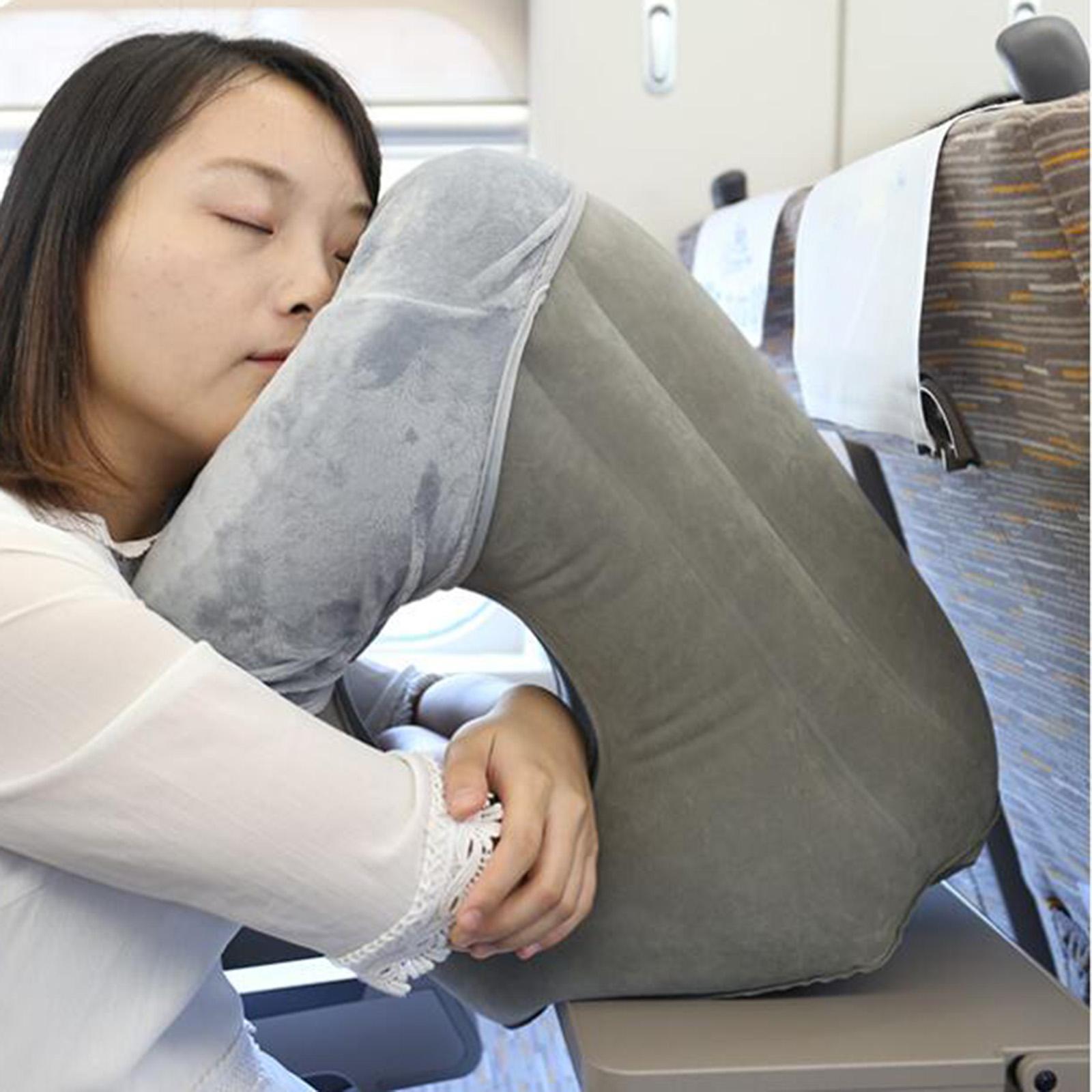 Inflatable Travel Pillow Neck Support Headrest for Airplane Train Travel