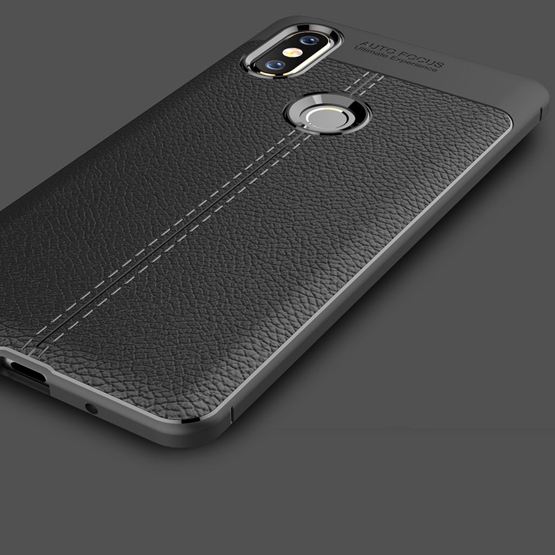 Ốp lưng silicon dẻo giả da Auto Focus cao cấp dành cho Xiaomi Mi 6x - Hàng chính hãng
