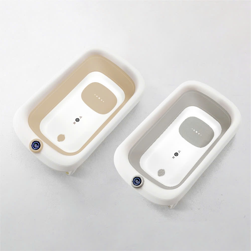 THAU TẮM CHO BÉ GẤP GỌN CÓ CẢM BIẾN NHIỆT ĐỘ NƯỚC KUKU PLUS - KU1160 - MÀU