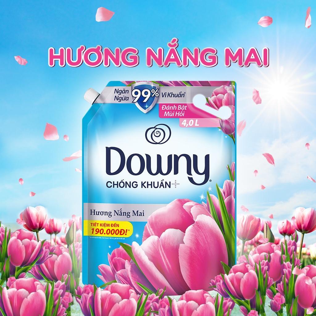 Nước Xả Vải DOWNY Hương Nước Hoa Cao Cấp Túi 4L Hương Nắng Mai