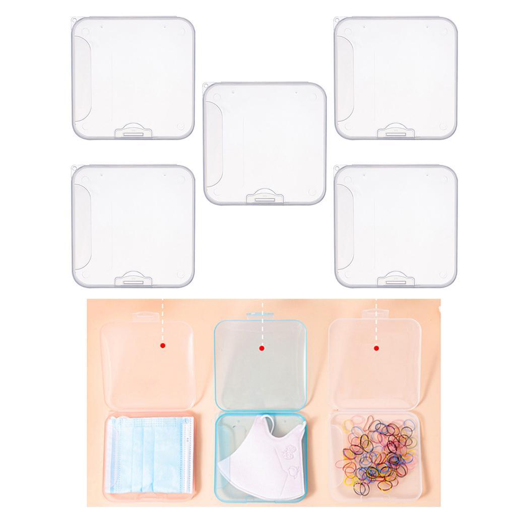 5x Face Mouth Cover Box Portable Mouth Cover Storage Bag Face Coverings Organizer Dustproof Face Cover Storage Box for Recyclable Mask