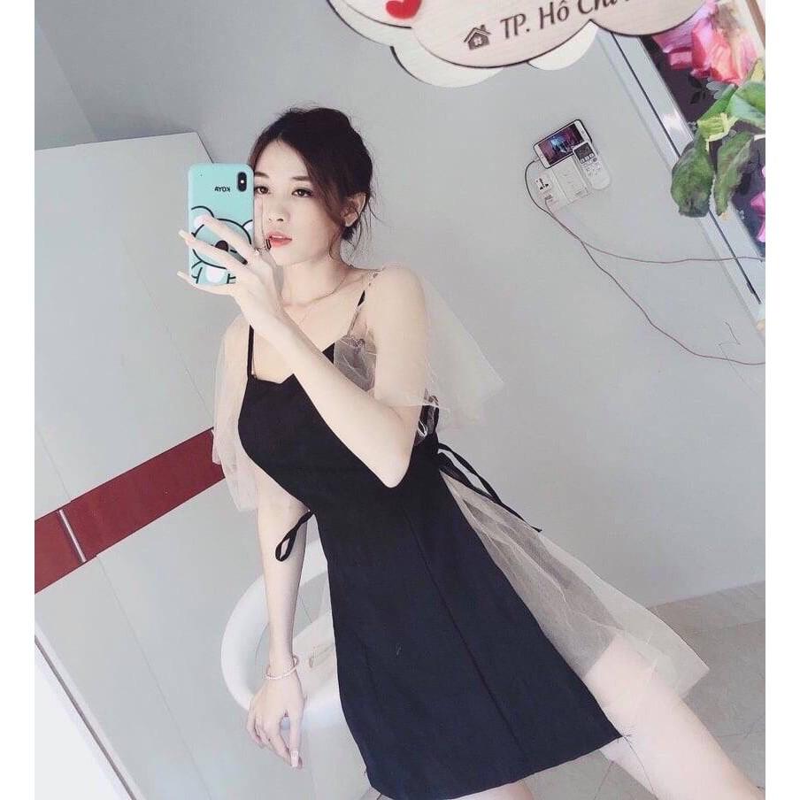 Đầm xoè phối lưới phong cách tiểu thư điệu đà, sang chảnh kèm hình thật