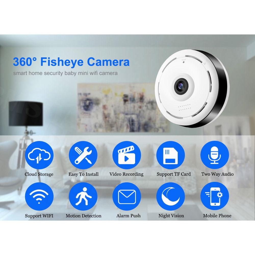 Camera IP Wifi ốp trần không dây V380 Pro Full HD Góc Quay Siêu Rộng 180° hình ảnh chân thực siêu nét