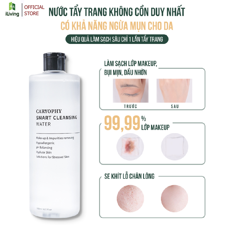 Nước tẩy trang Caryophy Smart Cleansing Water 60ml, 300ml và 500ml CARNTT