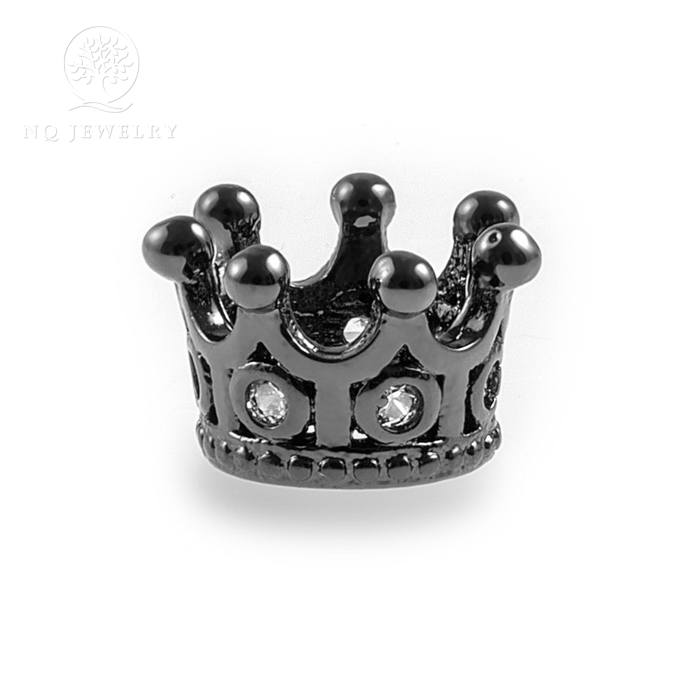 Combo 10 cái charm hợp kim vương miệng đính đá - Ngọc Quý Gemstones