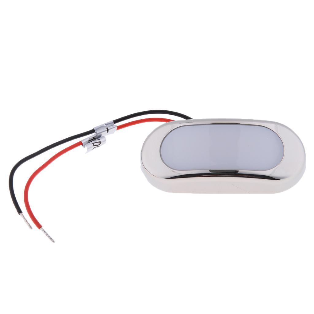 3" LED Oblong Stainless Courtesy Light Accent Yacht Marine Boat Blue