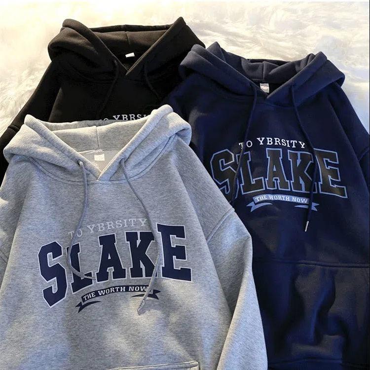 Áo Hoodie nam nữ Dáng Rộng in chữ SLAKE sành điệu