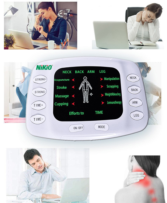 Máy massage xung điện miếng dán và đôi dép mát xa bàn chân Nikio NK-105