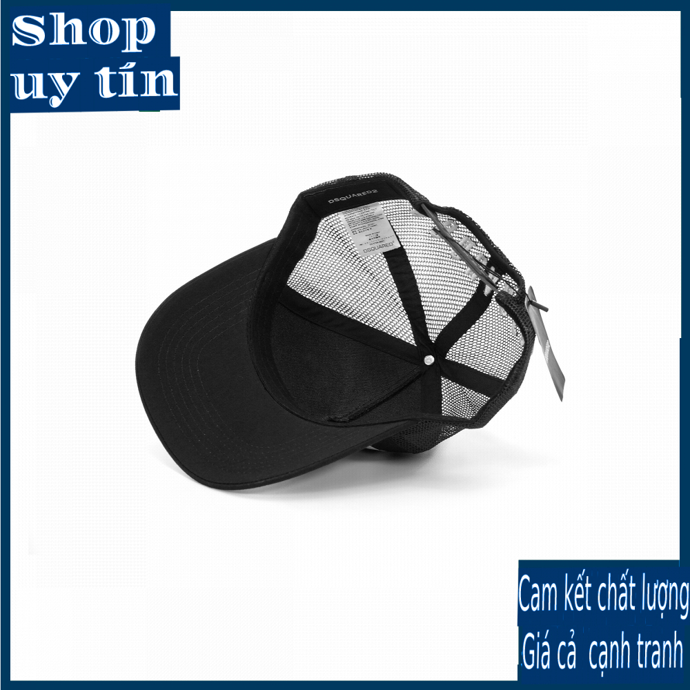 [ Miễn ship / giảm giá ] MŨ NÓN LƯỠI TRAI NAM NỮ DS PHỐI LƯỚI  CAO CẤP - đen phối chữ trắng