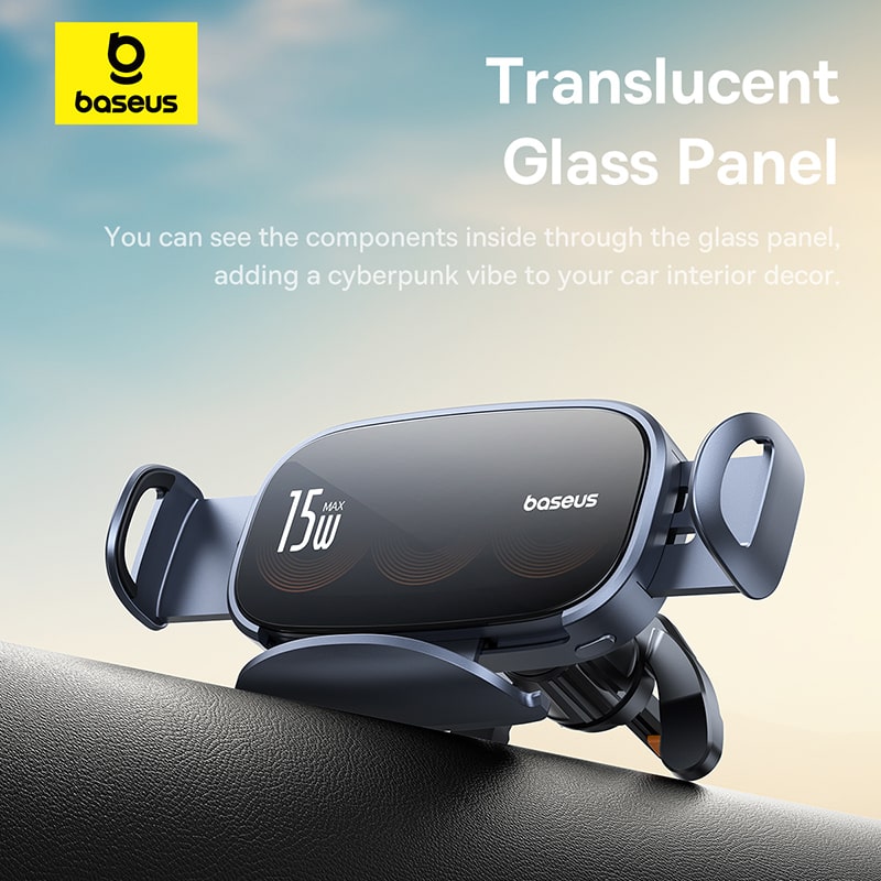 Đế Giữ Điện Thoại / Máy Tính Bảng Tích Hơp Sạc Không Dây Trên Xe Ôtô Baseus LightChaser Series Triple-Coil Wireless Charging Electric Car Mount (Hàng chính hãng)