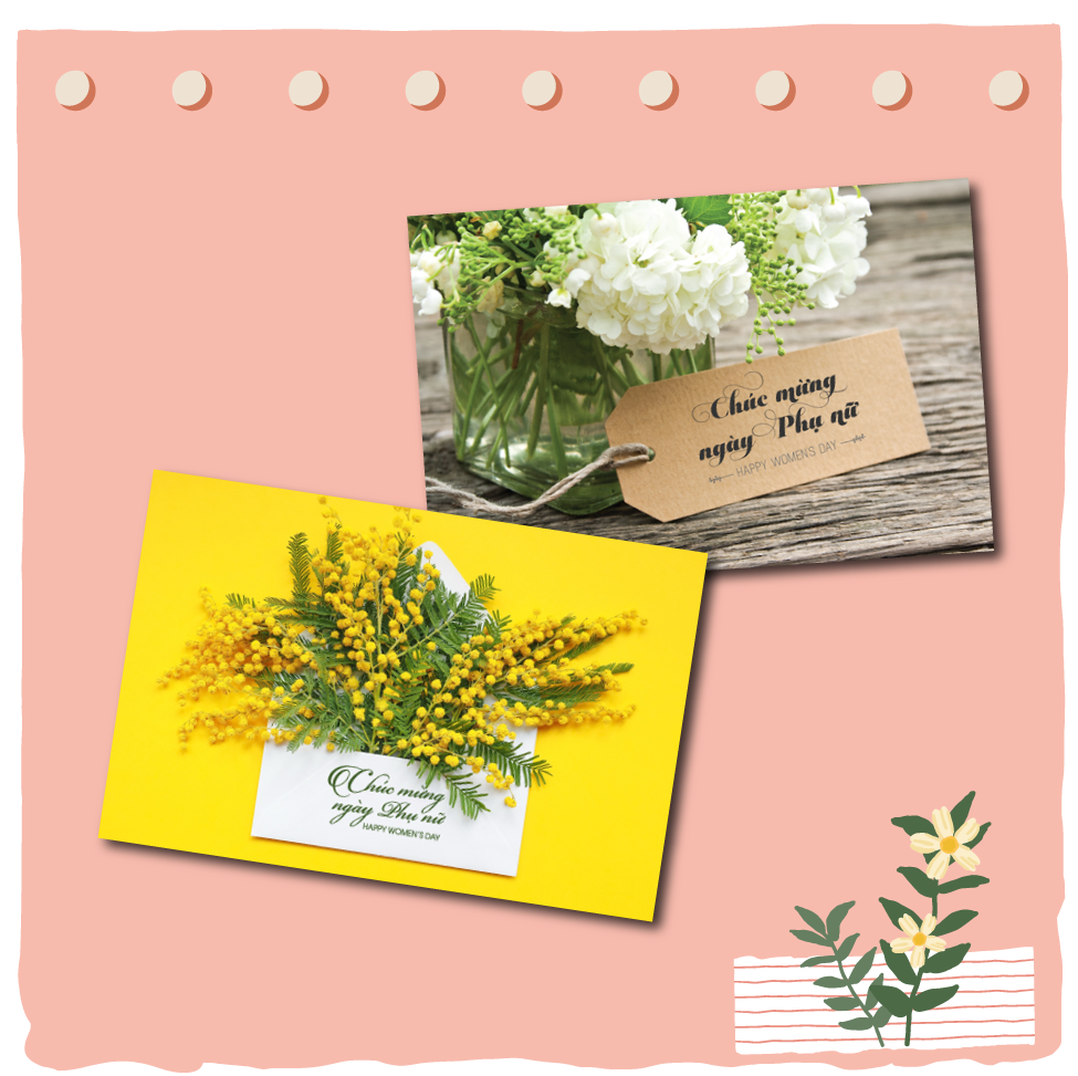 Combo 2c Thiệp ngày phụ nữ 8.3 và 20.10 Women's day - Thiệp Grey 12x18cm kèm phong bì