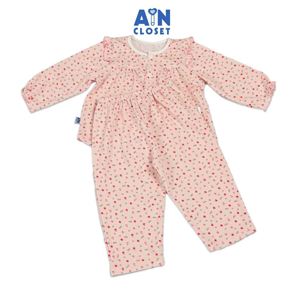 Bộ quần áo Dài bé gái họa tiết Đào Nhí Đỏ Thun cotton - AICDBGIO14WZ - AIN Closet