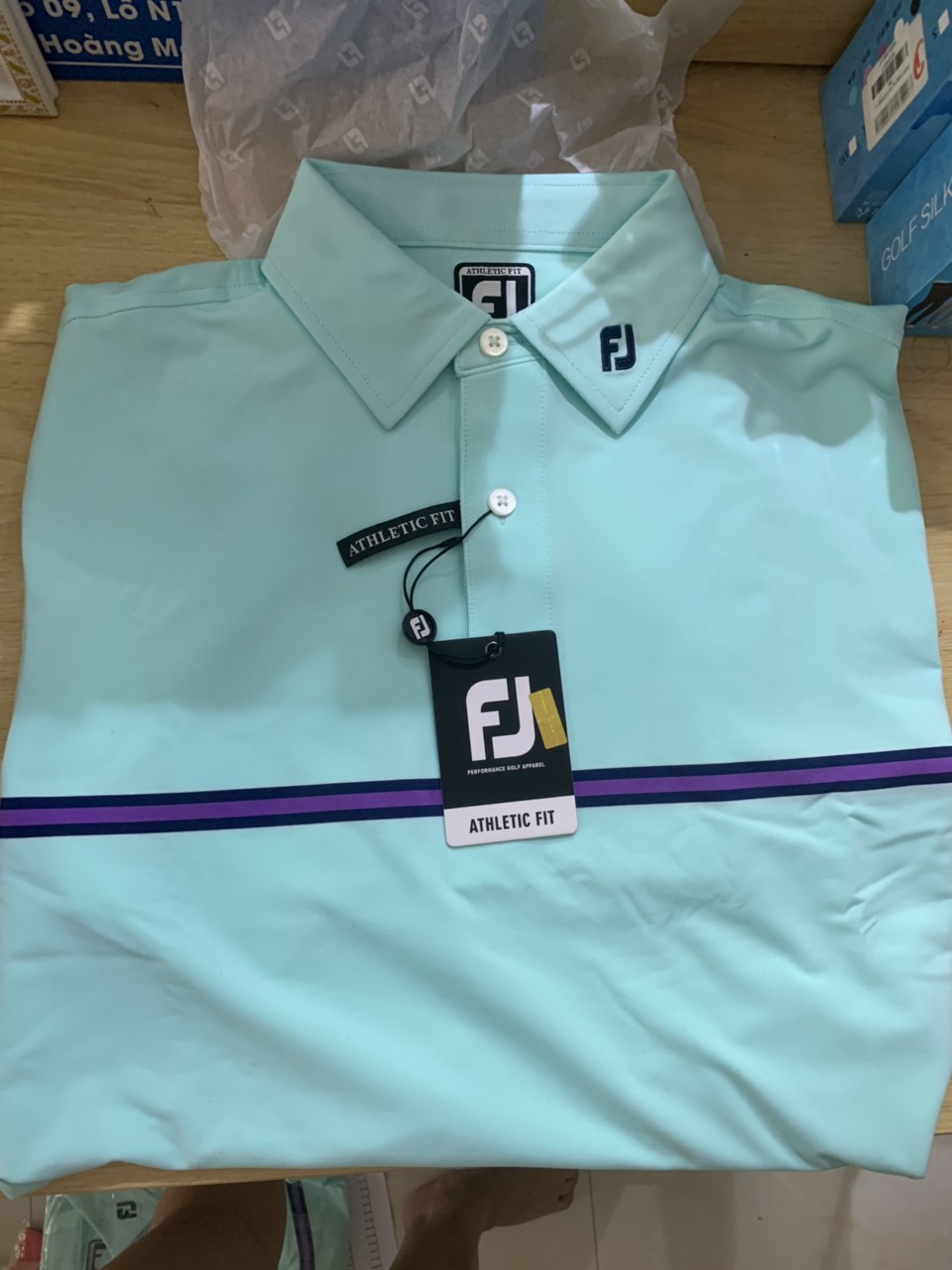 Áo Polo Golf nam FJ Lisle Color Block Eng Chest Stripes, Self Collar-82647