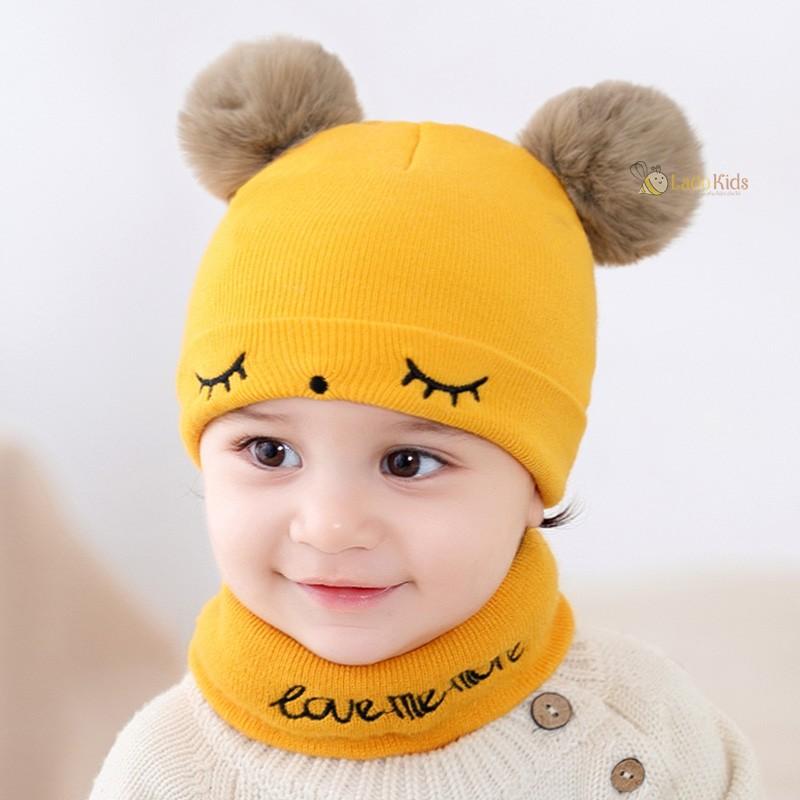 Set Nón Len Thêu Mắt Ngủ – N03