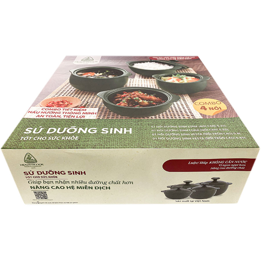 Combo 4 Nồi Dưỡng Sinh Minh Long Size Nhỏ