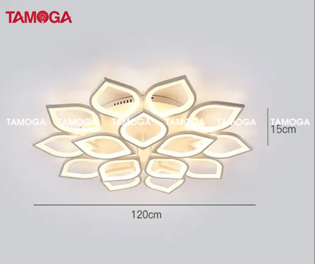 Đèn mâm ốp trần hình cánh đào 15 CÁNH TAMOGA BLADER 2098 Đường kính 900mm+ Tặng kèm điều khiển từ xa