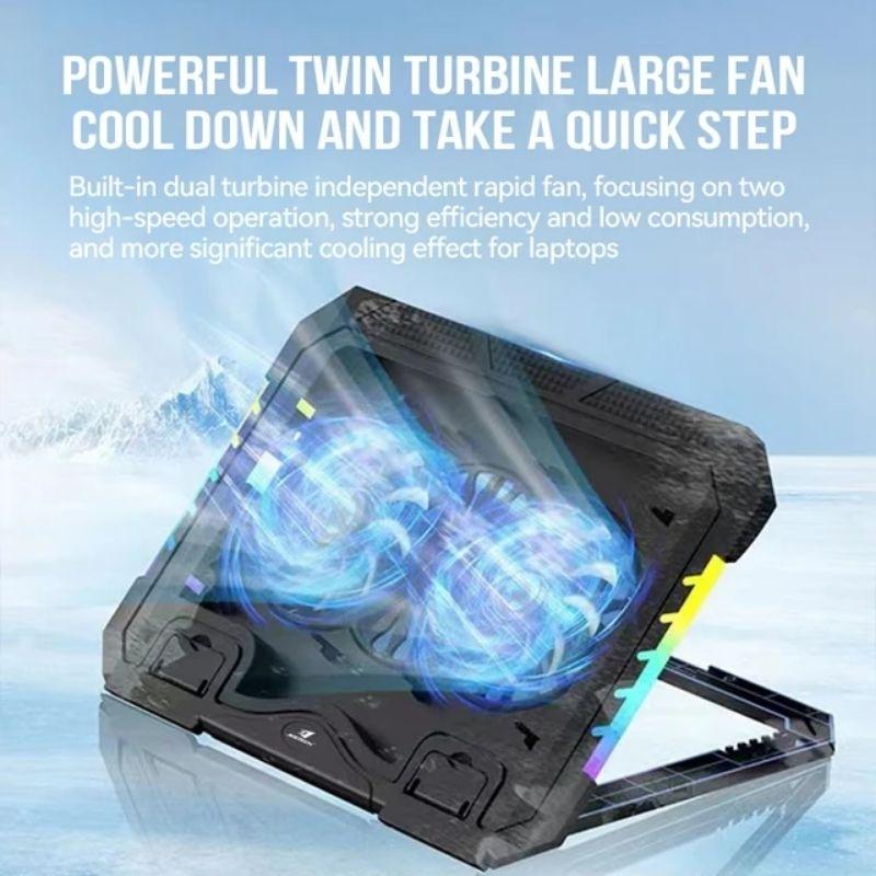 Đế tản nhiệt laptop TEKKIN KL332 có giá đỡ điện thoại 4 mức chỉnh độ cao  - hàng nhập khẩu