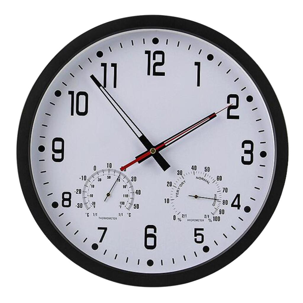 Creative Temperature Humidity Clock Wall Mounted Clock for Home Ornament