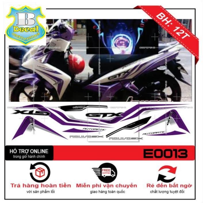 TEM XE NOUVO 5 GTX TRẮNG TÍM