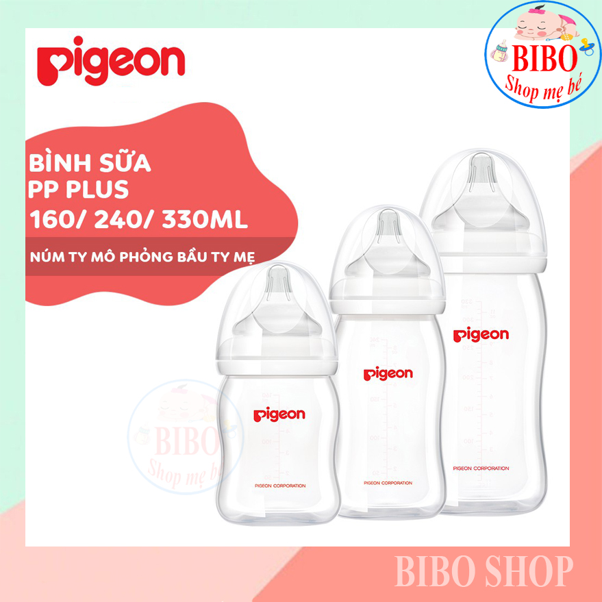 BÌNH SỮA CỔ RỘNG PIGEON PP PLUS 330ml