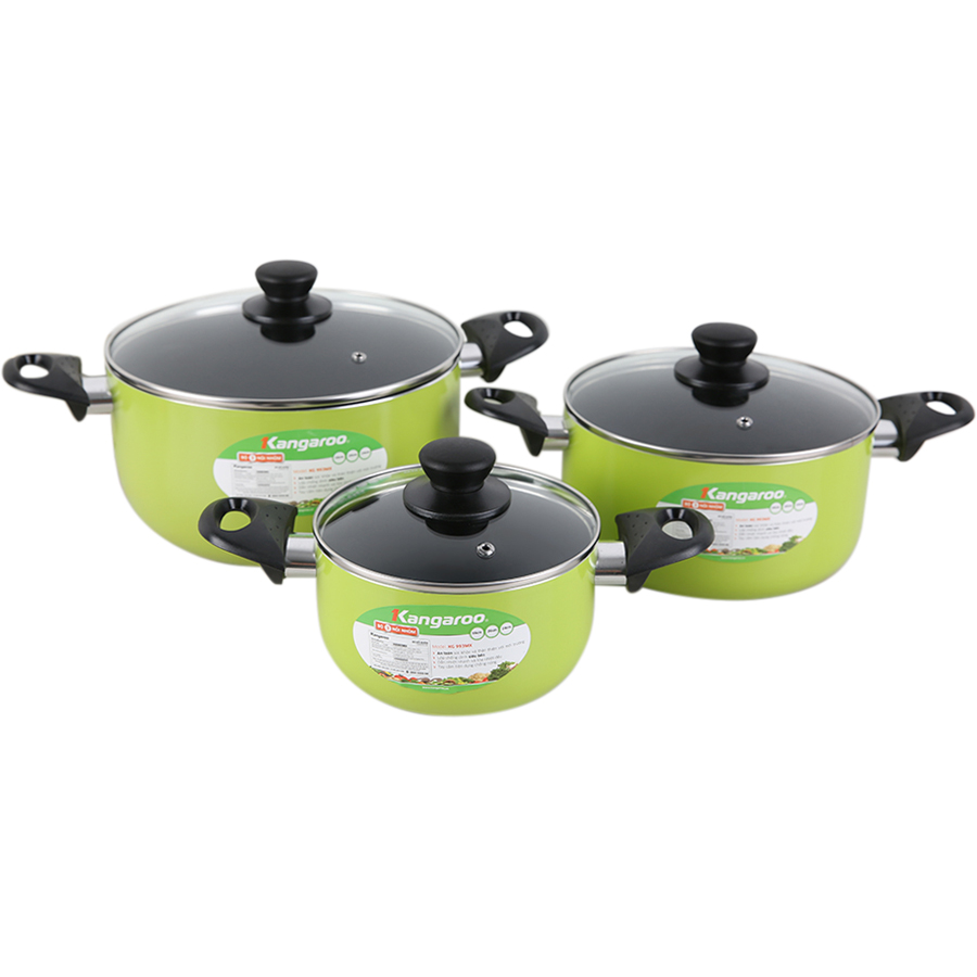 Bộ nồi nhôm Kangaroo không đáy từ - KG993MX