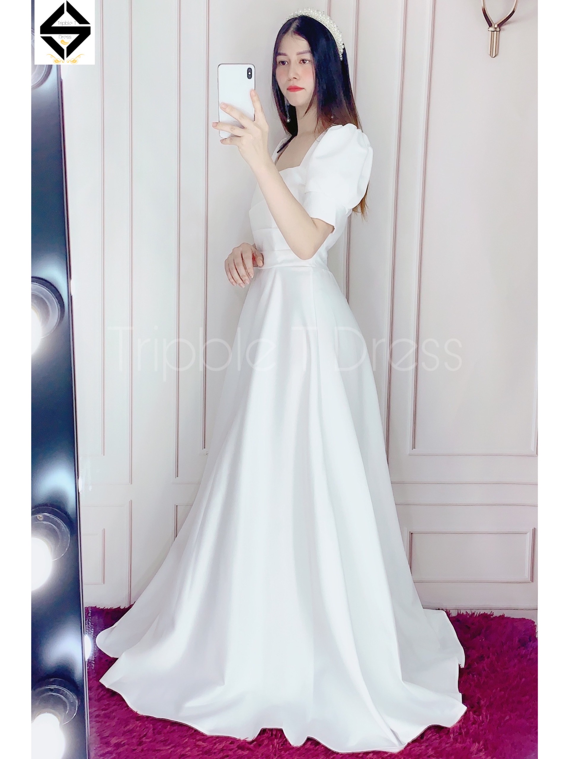 Đầm maxi dự tiệc mặc cưới siêu xinh TRIPBLE T DRESS - size M/L ( ảnh/video thật) MS161Y