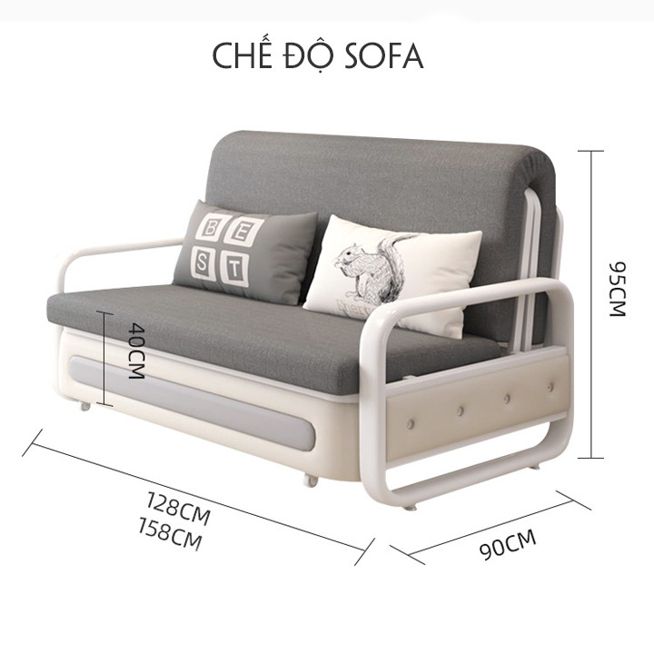 Sofa Giường Đa Năng - Có ngăn chứa đồ - Rộng: 1.5m x Dài: 1.93m