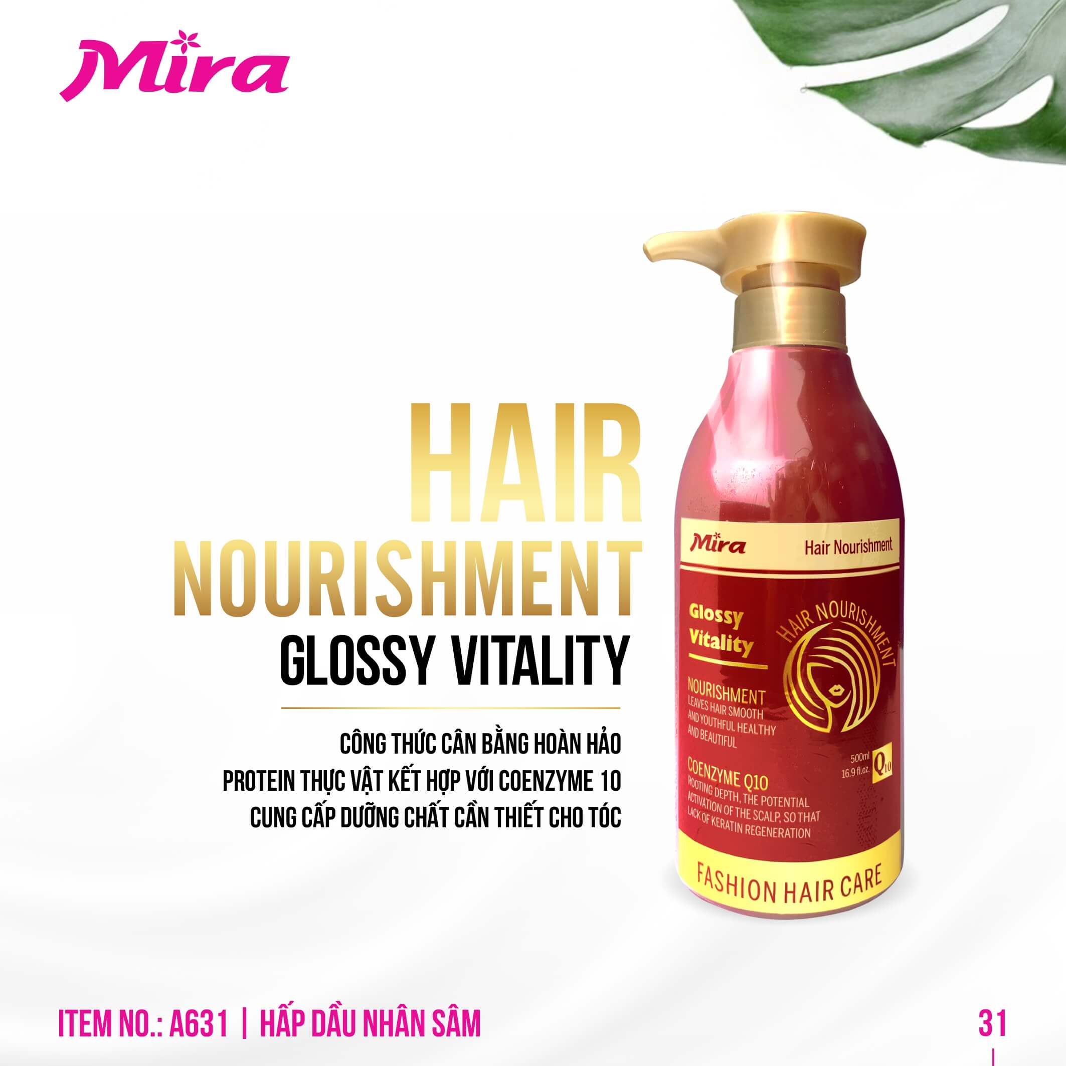 Hấp dầu Mira Hair Nourishment chai 500ml A631