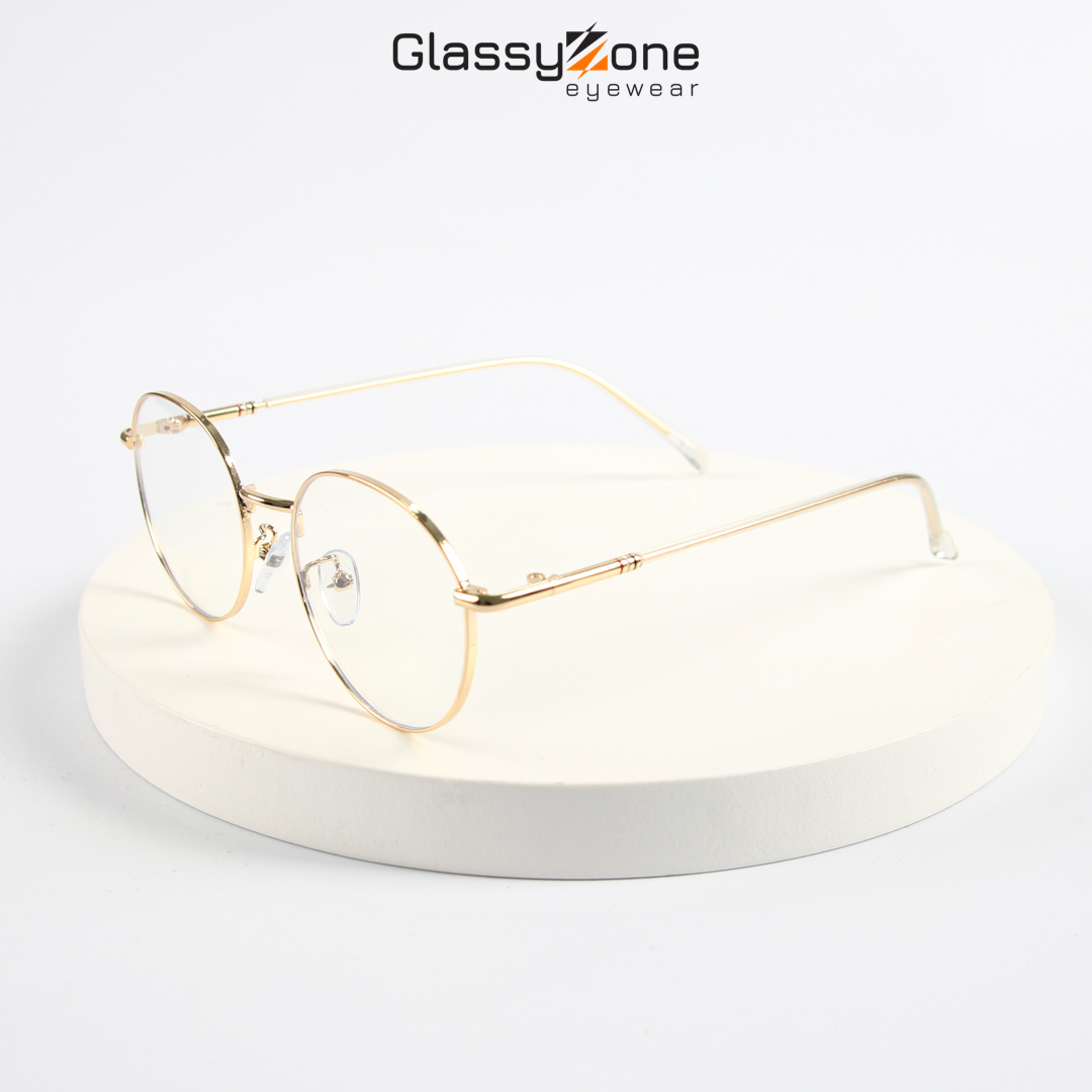 Gọng kính cận, Mắt kính giả cận kim loại Form tròn Nam Nữ Jeno - GlassyZone