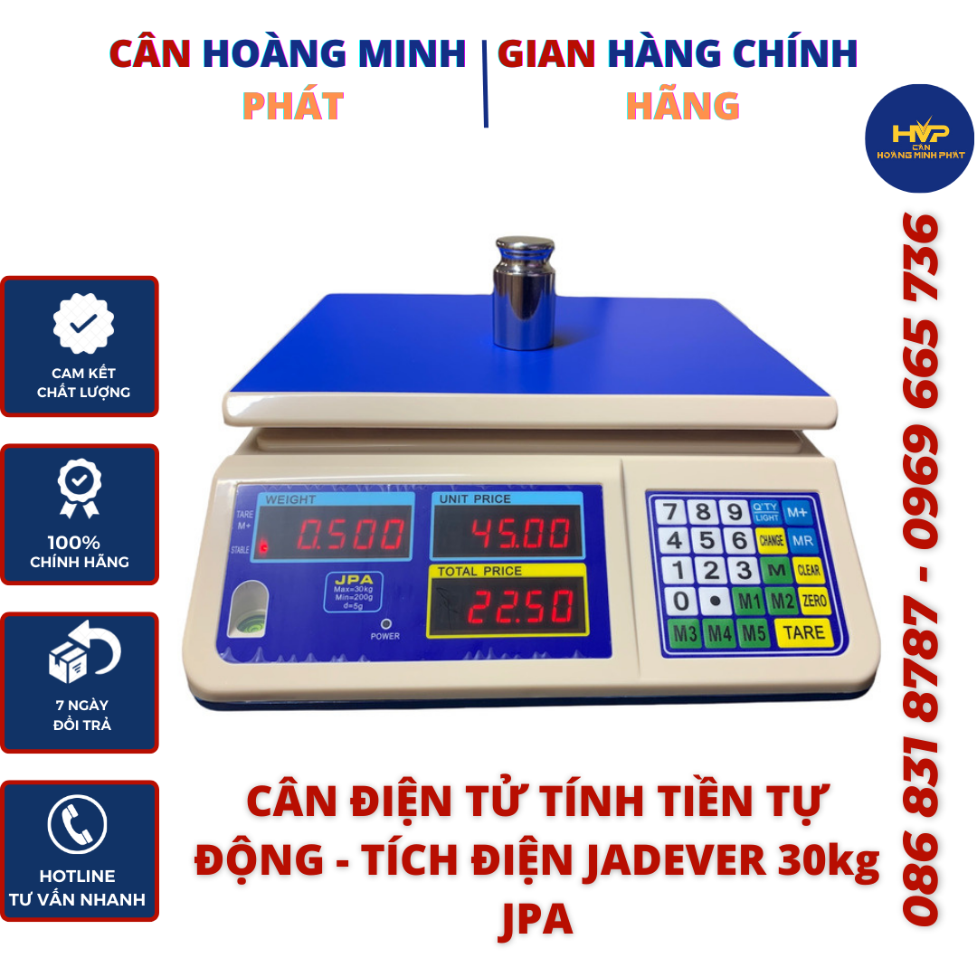 Cân tính giá JADEVER 30kg JPA_Cân tính tiền JPA Nhật Bản