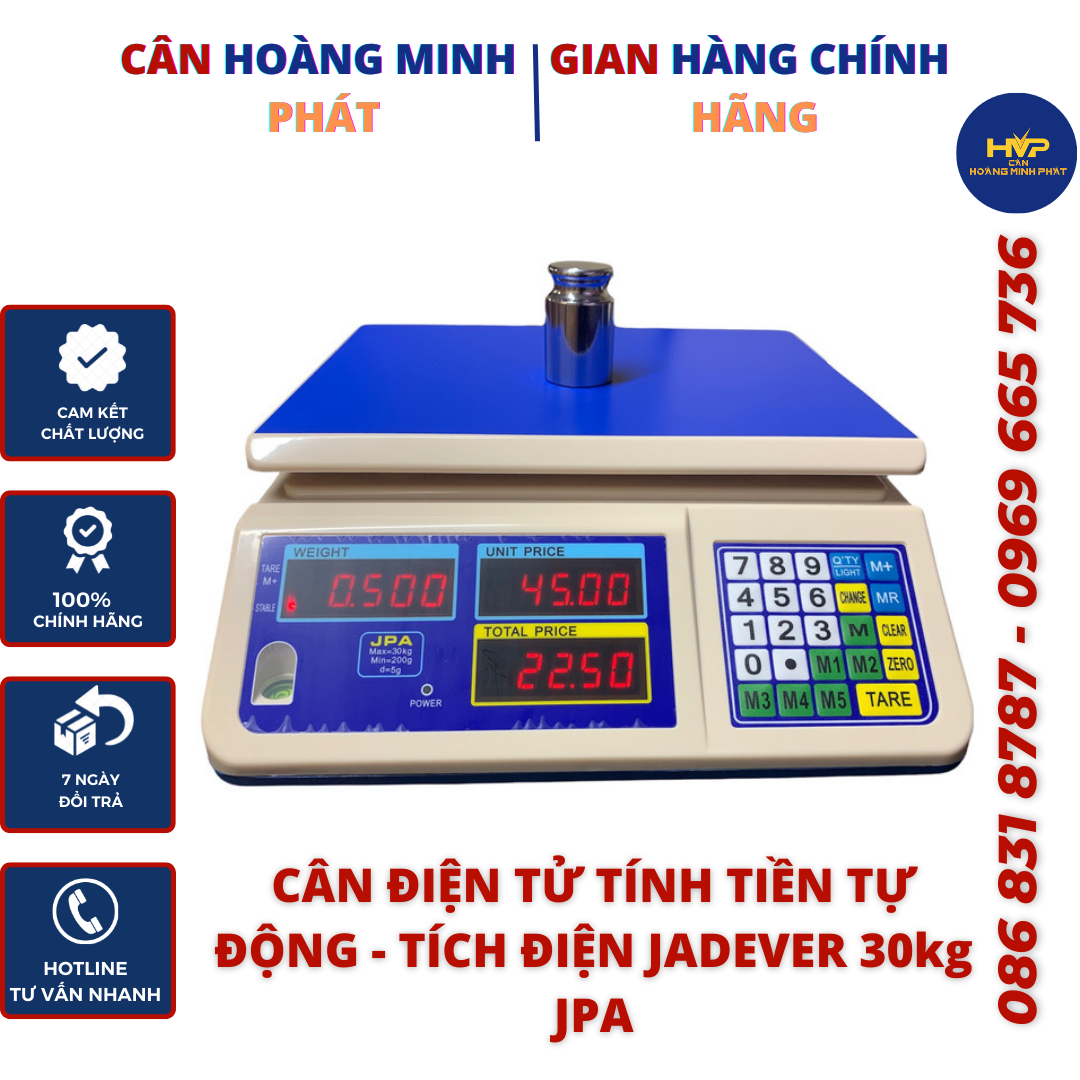 Cân tính giá JADEVER 30kg JPA_Cân tính tiền JPA Nhật Bản [ CÂN HOÀNG MINH PHÁT ]