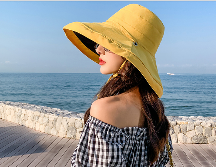 Mũ rộng vành chống nắng chống tia UV đội 2 mặt cao cấp, nón nữ vành to mẫu mới