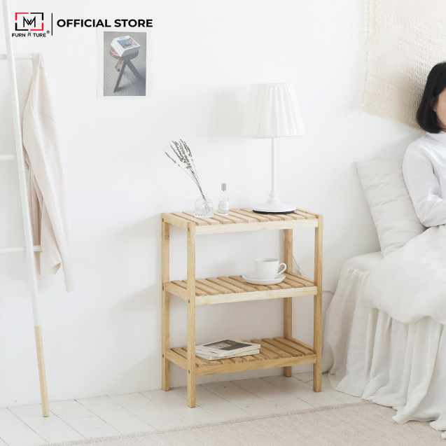 KỆ ĐỰNG GIÀY GỖ 3 TẦNG HÀN QUỐC MÀU GỖ TỰ NHIÊN - BENCH 3F NATURAL SIZE 500