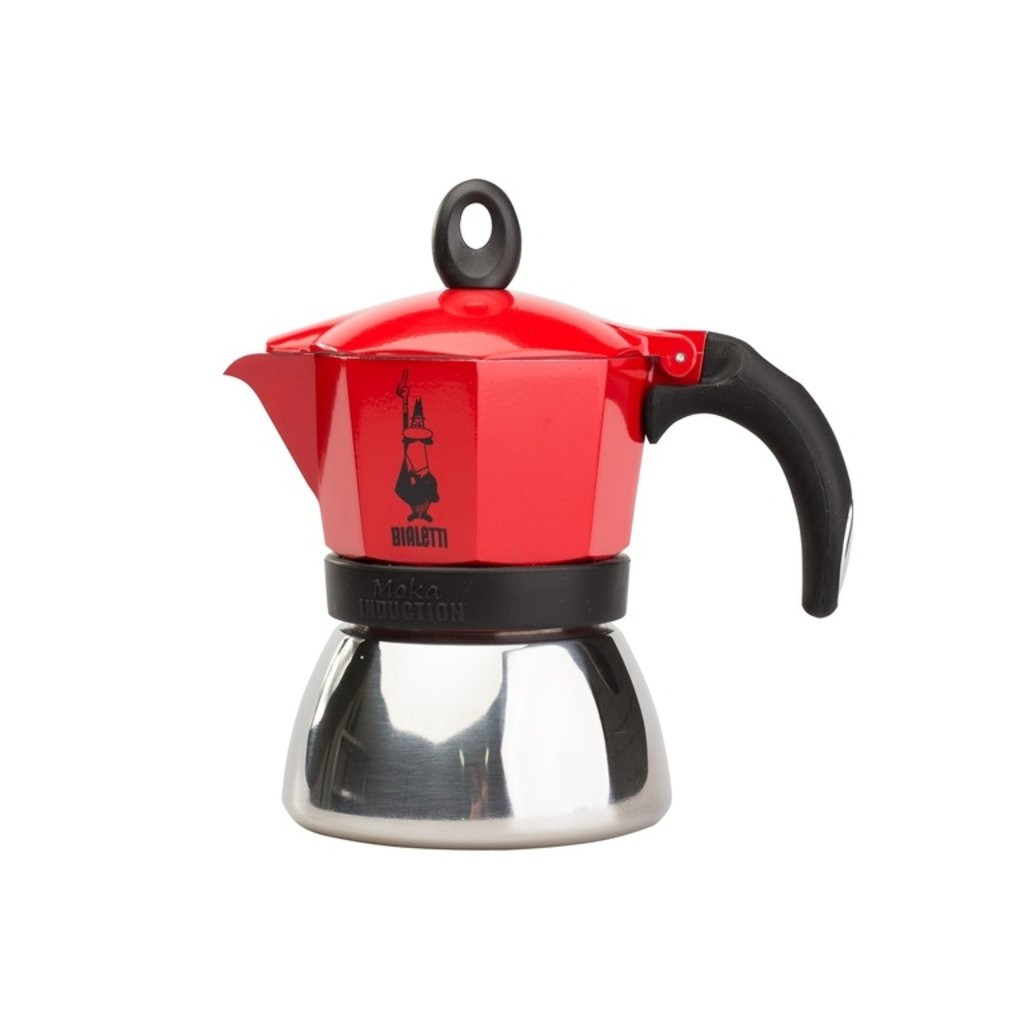 ẤM PHA CÀ PHÊ BIALETTI MOKA INDUCTION 3TZ RED 3 CUP (130ML). Hàng chính hãng