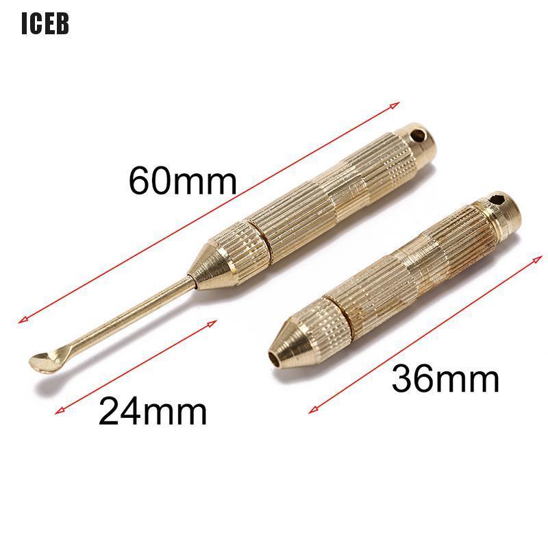 iceb 5pcs easy carry outdoor camping brass toothpick multi-functional ear tool