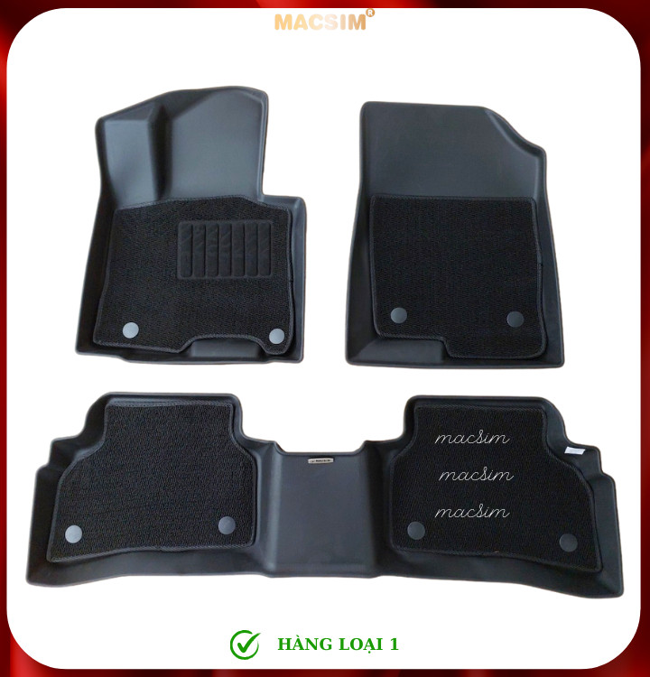 Thảm lót sàn ô tô 2 lớp cao cấp dành cho xe Hyundai Tucson 2016-2021 (sd) nhãn hiệu Macsim chất liệu TPE màu đen