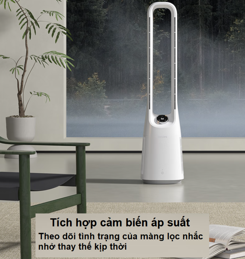 HÀNG CHÍNH HÃNG - Quạt không cánh kiêm lọc không khí 2 trong 1, serial 3000. Thương hiệu Hà Lan cao cấp Philips - ACR3146BF/93