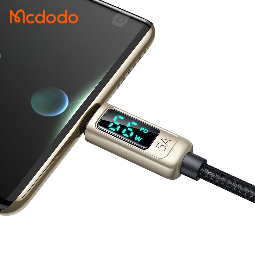 Dây Cáp Sạc USB Type C Mcdodo CA-8861 Sạc Nhanh 5A PD66W  QC4.0 Vooc Truyền Dữ Liệu USB2.0 Đèn Led Hiển Thị Công Suất Dài 1.2m - Hàng Chính Hãng