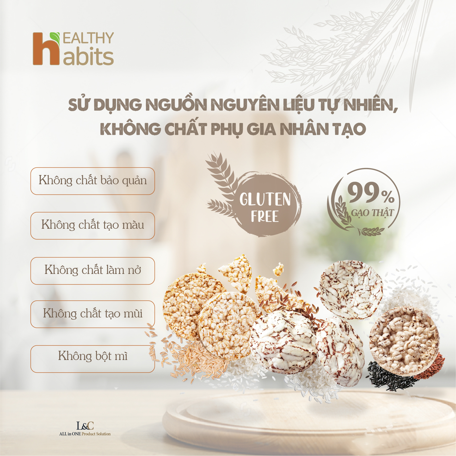 Bánh Gạo Lức Huyết Rồng Lát Mỏng Healthy habits - bánh snack Hàn Quốc từ Gạo - hỗ trợ chế độ ăn Kiêng, GYM, EATCLEAN