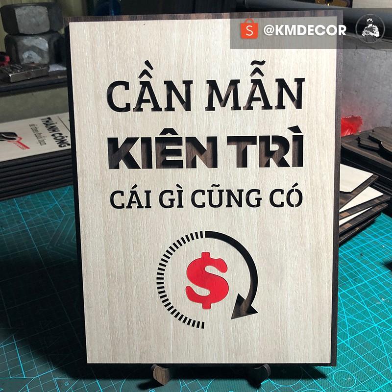 Tranh gỗ động lực treo tường - Cần mẫn kiên trì cái gì cũng có