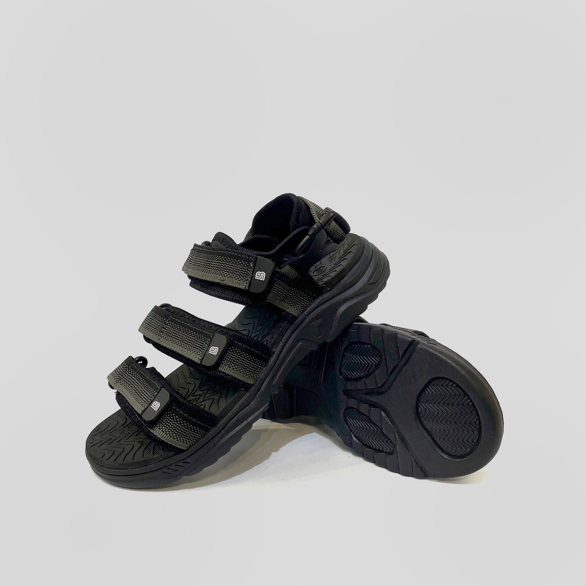 Giày Sandal Nam The Bily 3 Quai Ngang - Màu Xám Thổ Cẩm BL04
